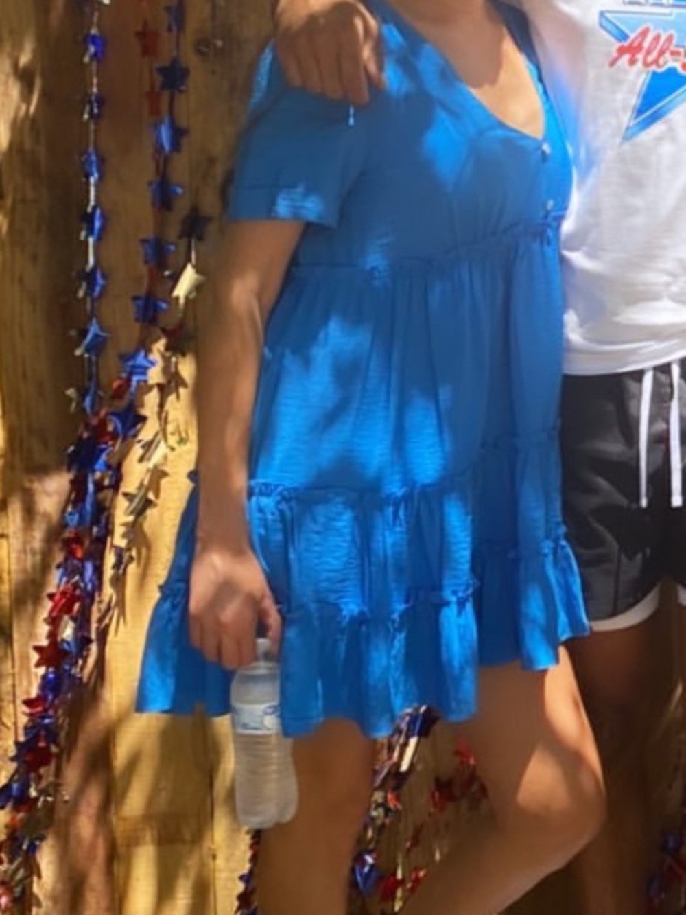 Blue Tiered  Dress